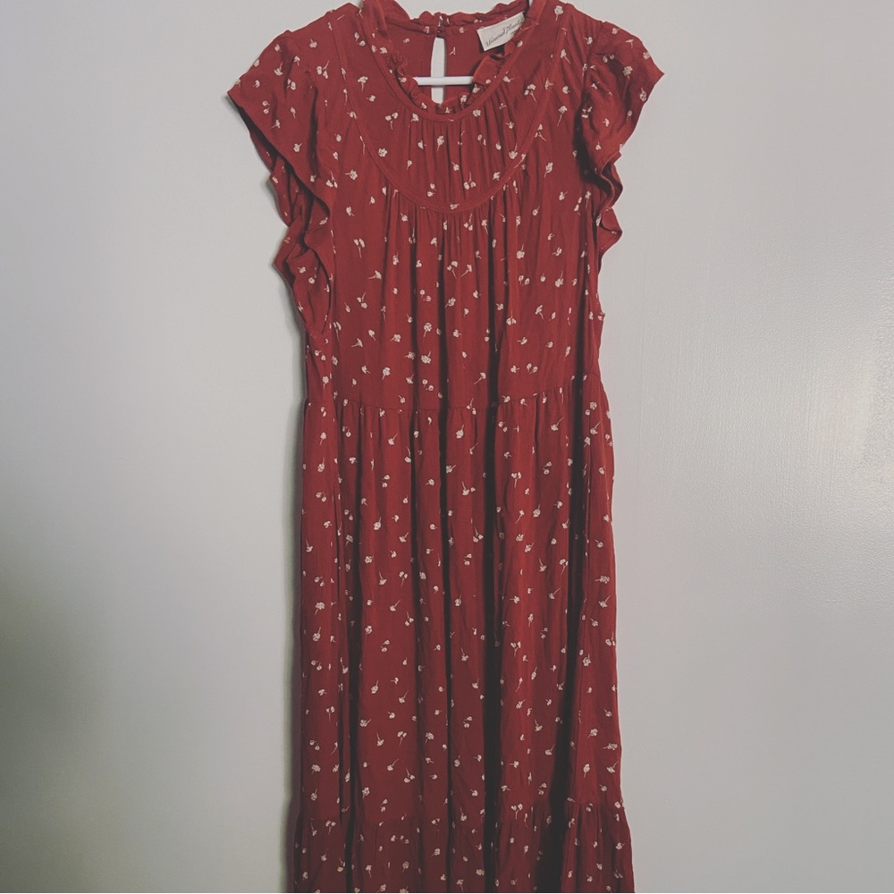 Rust Midi Dress
